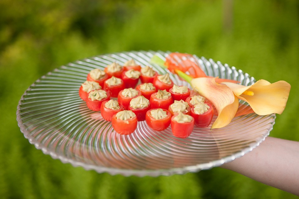 stuffed cherry tomato hors d'oeuvre